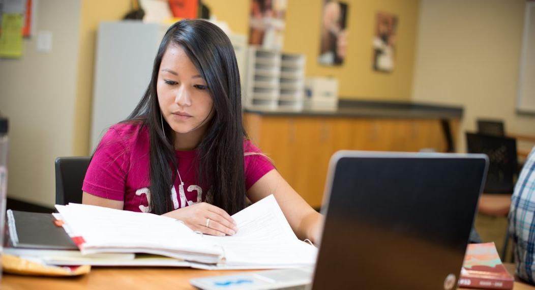 student studying